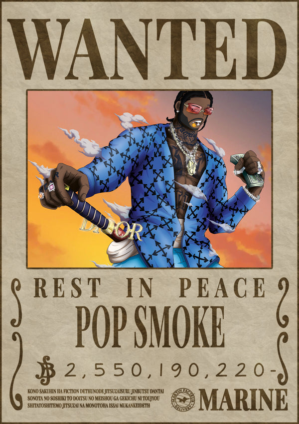 Poster Wanted Pop Smoke - Martin Facteur